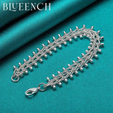 925 Silver Double Row Bead Chain Bracelet Party Charm Jewelry