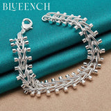 925 Silver Double Row Bead Chain Bracelet Party Charm Jewelry