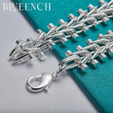 925 Silver Double Row Bead Chain Bracelet Party Charm Jewelry