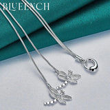 925 Silver Dragonfly Pendant Necklace Women Wedding Glamour Jewelry