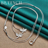 925 Silver Dragonfly Pendant Necklace Women Wedding Glamour Jewelry