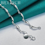 925 Silver Drop Chain Necklace Women Wedding Party Jewelry