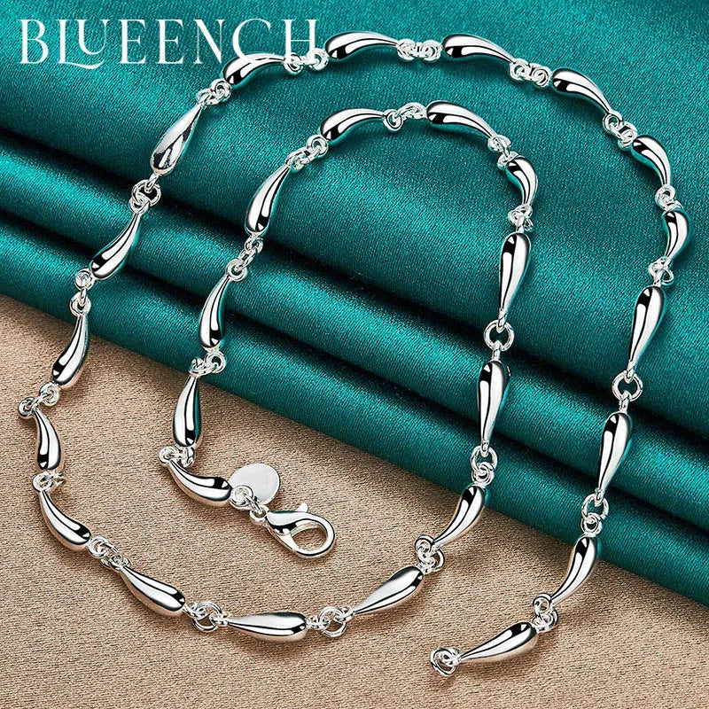925 Silver Drop Chain Necklace Women Wedding Party Jewelry