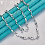925 Silver Drop Chain Necklace Women Wedding Party Jewelry