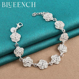 925 Silver Flower Bracelet for Ladies Wedding Party Jewelry