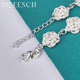 925 Silver Flower Bracelet for Ladies Wedding Party Jewelry
