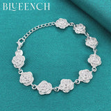 925 Silver Flower Bracelet for Ladies Wedding Party Jewelry