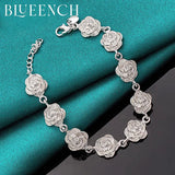 925 Silver Flower Bracelet for Ladies Wedding Party Jewelry