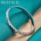 925 Silver Engraved Flower Bracelet for Women