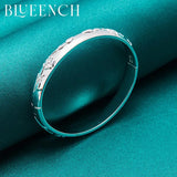 925 Silver Engraved Flower Bracelet for Women