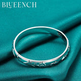 925 Silver Engraved Flower Bracelet for Women