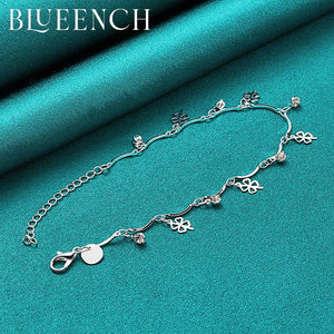 925 Silver 4-Leaf Clover Bracelet for Women's Wedding