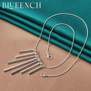 925 Silver Frosted Ball Pendant Necklace for Women