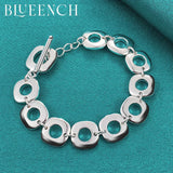 925 Sterling Silver Geometric Bracelet for Women Men