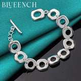925 Sterling Silver Geometric Bracelet for Women Men