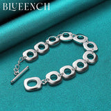 925 Sterling Silver Geometric Bracelet for Women Men