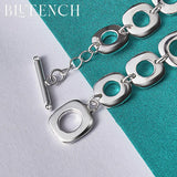 925 Sterling Silver Geometric Bracelet for Women Men