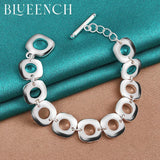 925 Sterling Silver Geometric Bracelet for Women Men