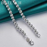 925 Silver Ball Bead Necklace Men Women Wedding Jewelry