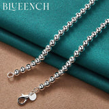 925 Silver Ball Bead Necklace Men Women Wedding Jewelry