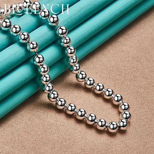 925 Silver Ball String Necklace for Women Wedding Party Jewelry