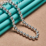 925 Silver Ball String Necklace for Women Wedding Party Jewelry