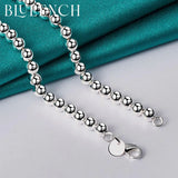 925 Silver Ball String Necklace for Women Wedding Party Jewelry