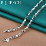 925 Silver Ball String Necklace for Women Wedding Party Jewelry