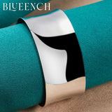 925 Silver Glossy Wide Face Bangles For Women Wedding Party