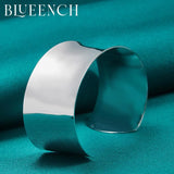 925 Silver Glossy Wide Face Bangles For Women Wedding Party
