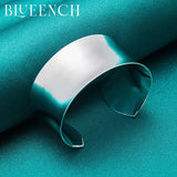 925 Silver Glossy Wide Face Bangles For Women Wedding Party