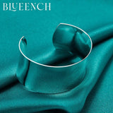 925 Silver Glossy Wide Face Bangles For Women Wedding Party