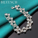 925 Silver Good Luck Ball Bead Bracelet Women Men Party Couple Jewelry