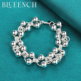 925 Silver Good Luck Ball Bead Bracelet Women Men Party Couple Jewelry