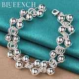 925 Silver Good Luck Ball Bead Bracelet Women Men Party Couple Jewelry