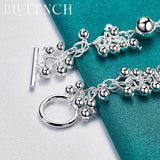 925 Silver Grape Beaded Bracelet Wedding Jewelry