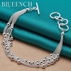 925 Silver Grape Beaded Bracelet for Women's Party Style