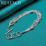 925 Silver Grape Beaded Bracelet for Women's Party Style