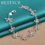 925 Silver Grape Bunch Pendant Bracelet Women's Wedding Jewelry