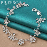 925 Silver Grape Bunch Pendant Bracelet Women's Wedding Jewelry