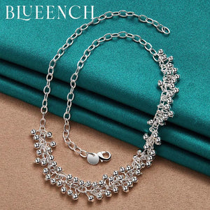 925 Silver Grape Pendant Necklace for Women Wedding Jewelry