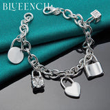 925 Silver Heart Lock Bracelet for Women