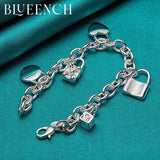 925 Silver Heart Lock Bracelet for Women