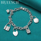 925 Silver Heart Lock Bracelet for Women