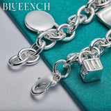 925 Silver Heart Lock Bracelet for Women