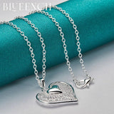 925 Silver Heart Hollow Pendant Necklace for Women Marriage Proposal Jewelry