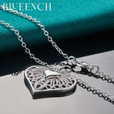 925 Silver Heart Hollow Pendant Necklace for Women Marriage Proposal Jewelry