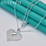 925 Silver Heart Hollow Pendant Necklace for Women Marriage Proposal Jewelry