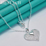 925 Silver Heart Hollow Pendant Necklace for Women Marriage Proposal Jewelry