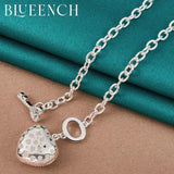 925 Silver Heart Peach Pendant Key OT Buckle Necklace Proposal Wedding